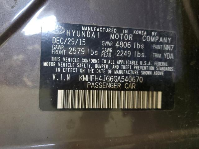 Photo 11 VIN: KMHFH4JG6GA540670 - HYUNDAI AZERA 