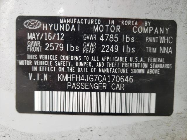 Photo 9 VIN: KMHFH4JG7CA170646 - HYUNDAI AZERA GLS 