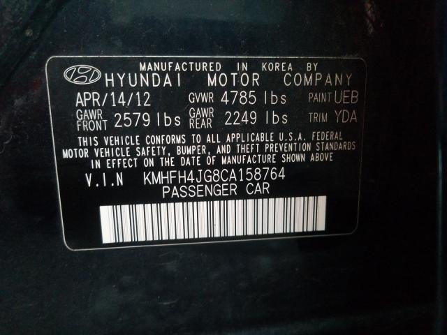 Photo 9 VIN: KMHFH4JG8CA158764 - HYUNDAI AZERA GLS 