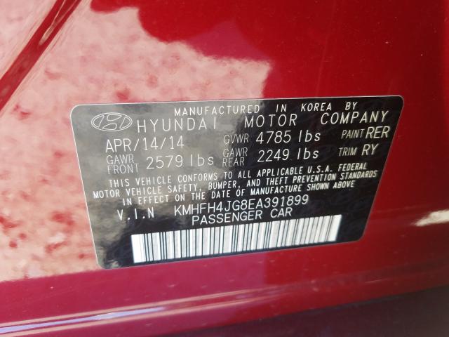 Photo 9 VIN: KMHFH4JG8EA391899 - HYUNDAI AZERA GLS 