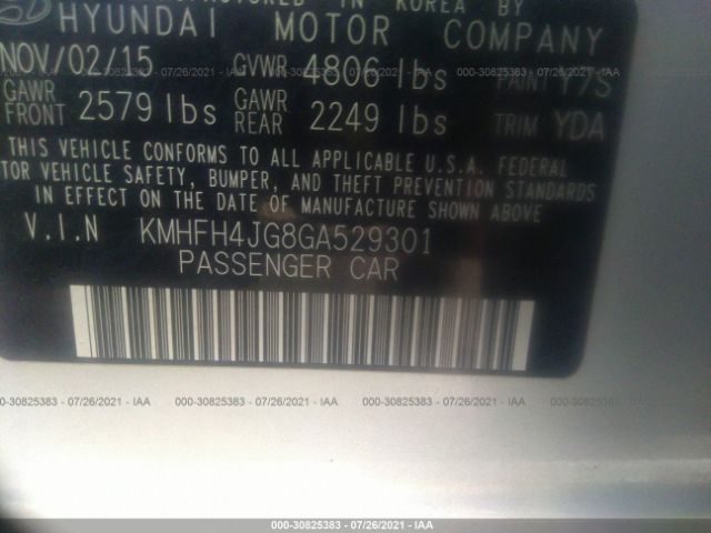 Photo 8 VIN: KMHFH4JG8GA529301 - HYUNDAI AZERA 