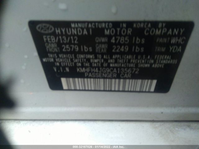 Photo 8 VIN: KMHFH4JG9CA135672 - HYUNDAI AZERA 