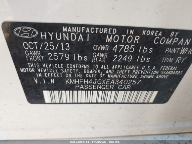 Photo 8 VIN: KMHFH4JGXEA340257 - HYUNDAI AZERA 