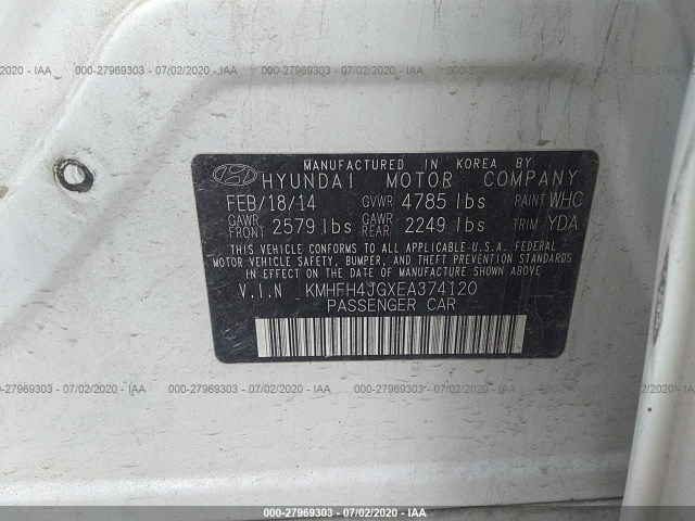 Photo 8 VIN: KMHFH4JGXEA374120 - HYUNDAI AZERA 