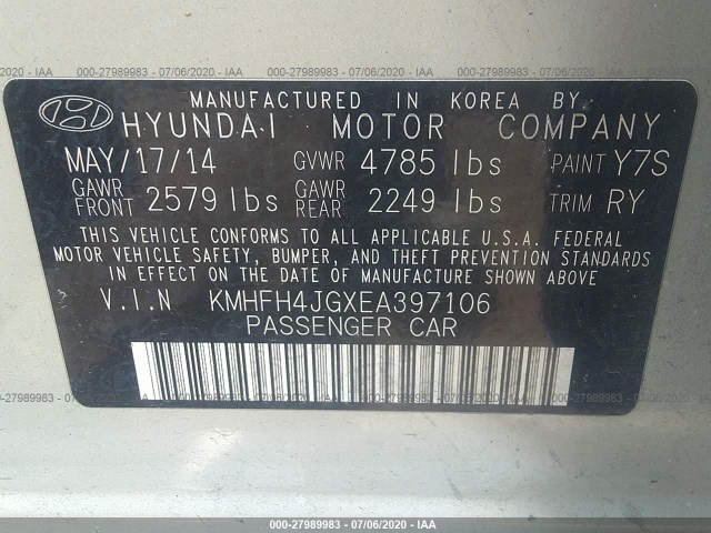 Photo 8 VIN: KMHFH4JGXEA397106 - HYUNDAI AZERA 