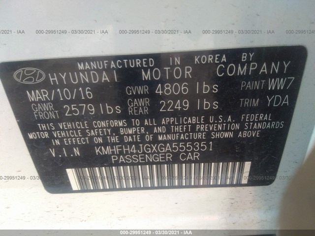 Photo 8 VIN: KMHFH4JGXGA555351 - HYUNDAI AZERA 