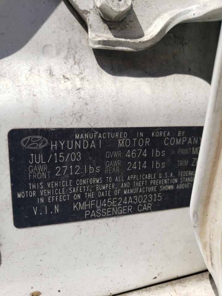 Photo 11 VIN: KMHFU45E24A302315 - HYUNDAI GRANDEUR 