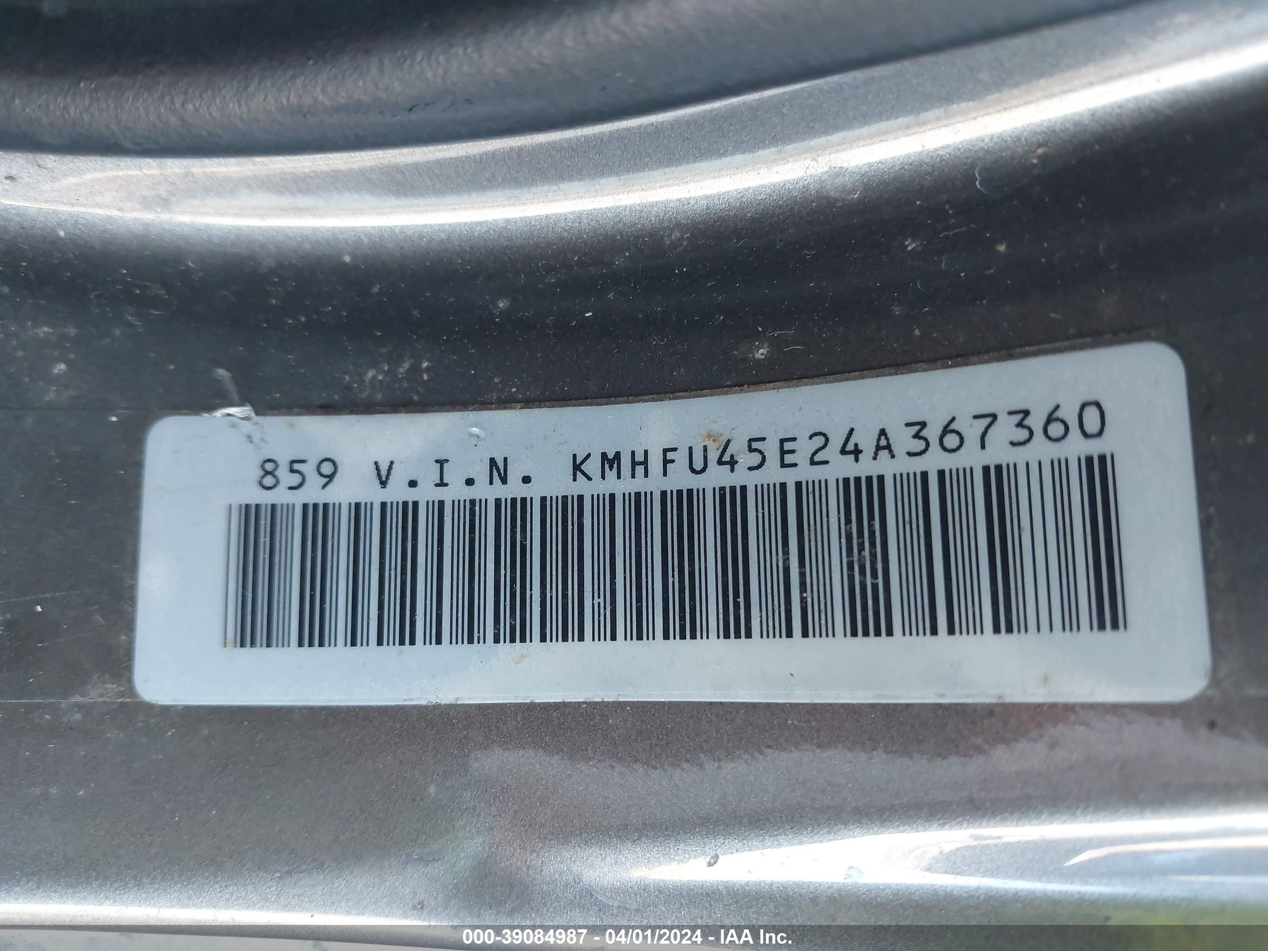 Photo 8 VIN: KMHFU45E24A367360 - HYUNDAI XG 