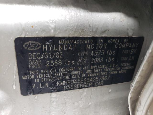 Photo 11 VIN: KMHFU45E33A257867 - HYUNDAI GRANDEUR 