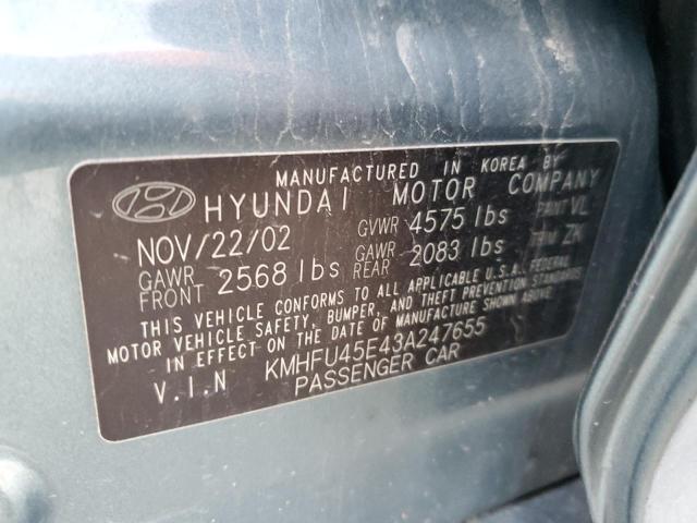 Photo 11 VIN: KMHFU45E43A247655 - HYUNDAI GRANDEUR 