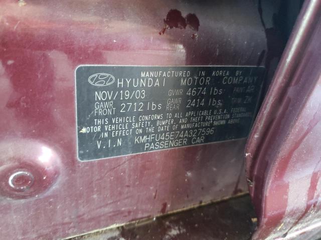 Photo 9 VIN: KMHFU45E74A327596 - HYUNDAI XG 350 