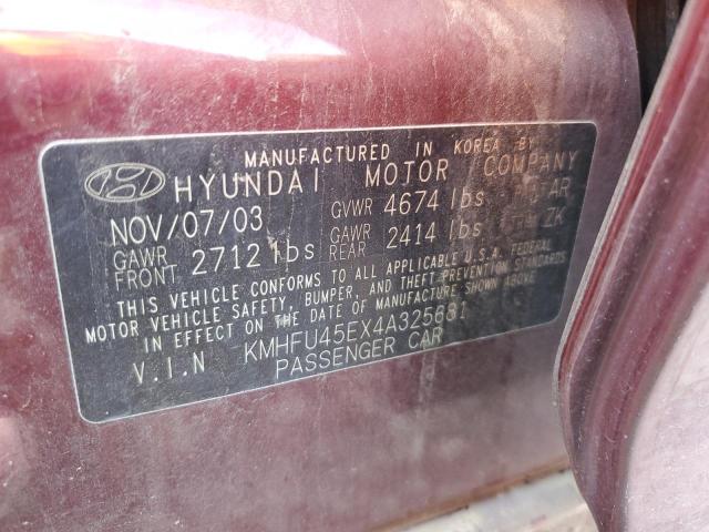 Photo 12 VIN: KMHFU45EX4A325681 - HYUNDAI GRANDEUR 