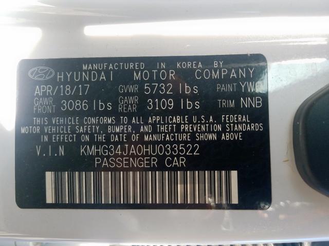 Photo 9 VIN: KMHG34JA0HU033522 - HYUNDAI G90 