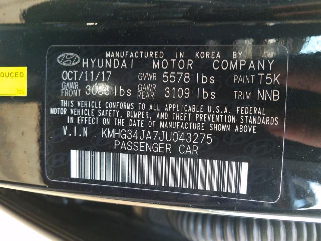 Photo 9 VIN: KMHG34JA7JU043275 - GENESIS G90 PREMIU 