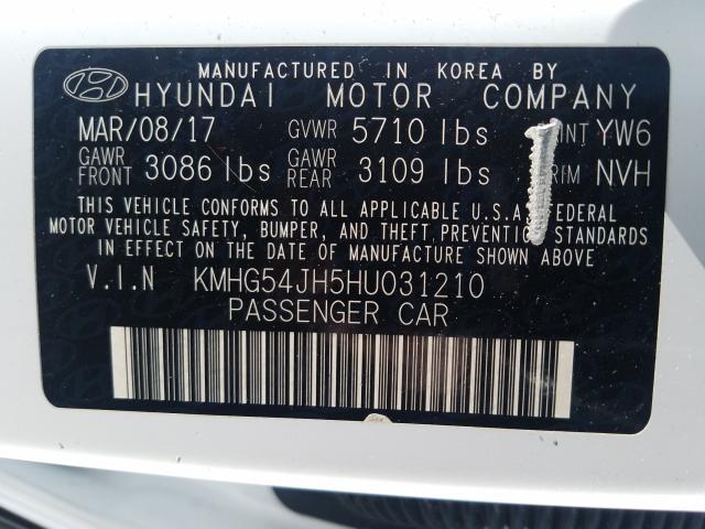 Photo 9 VIN: KMHG54JH5HU031210 - HYUNDAI GENESIS 