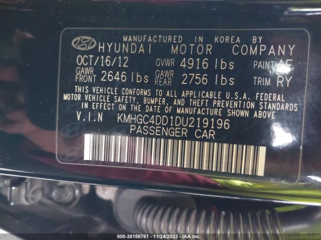 Photo 8 VIN: KMHGC4DD1DU219196 - HYUNDAI GENESIS 