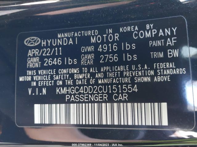 Photo 8 VIN: KMHGC4DD2CU151554 - HYUNDAI GENESIS 