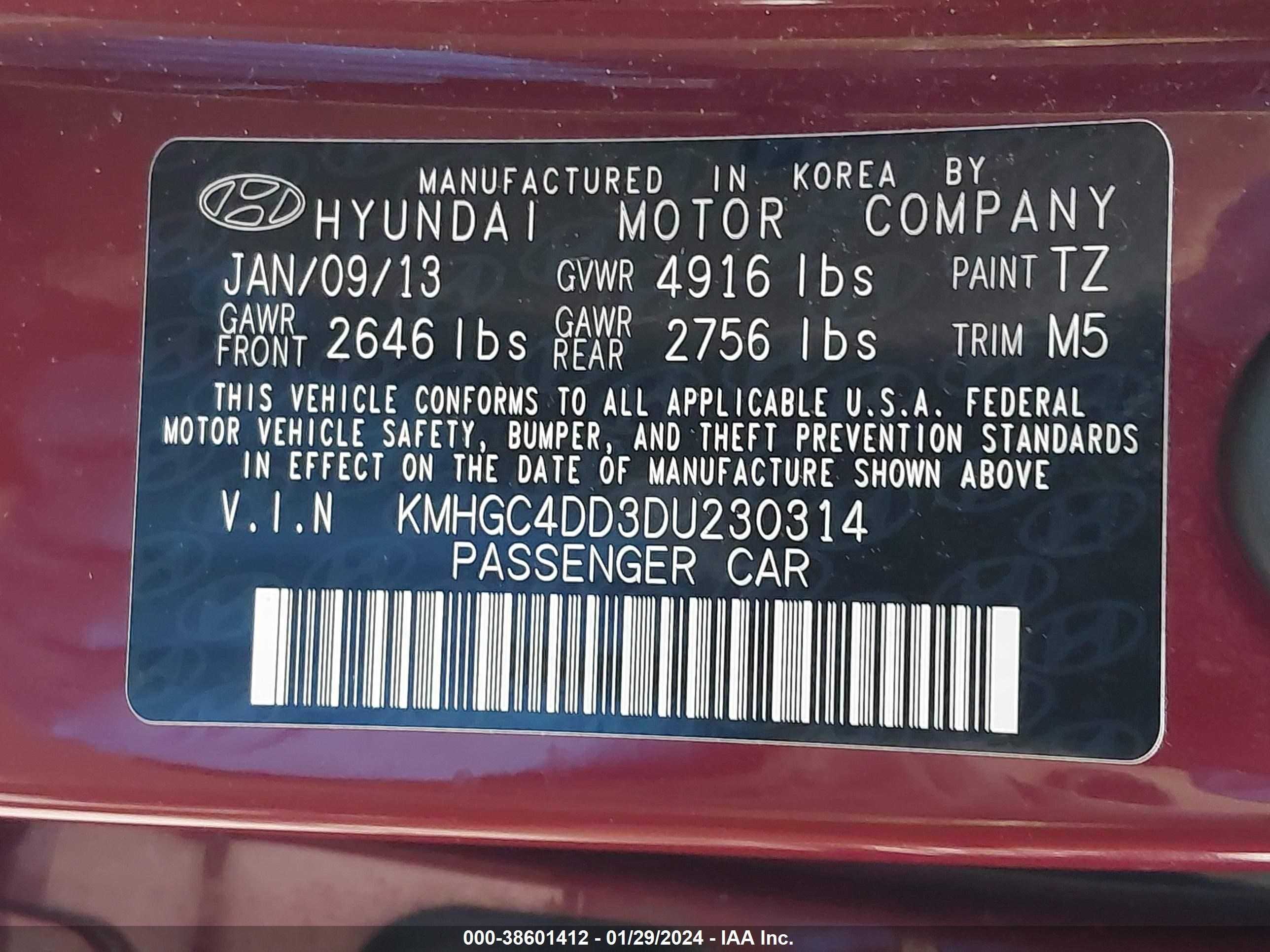 Photo 8 VIN: KMHGC4DD3DU230314 - HYUNDAI GENESIS 