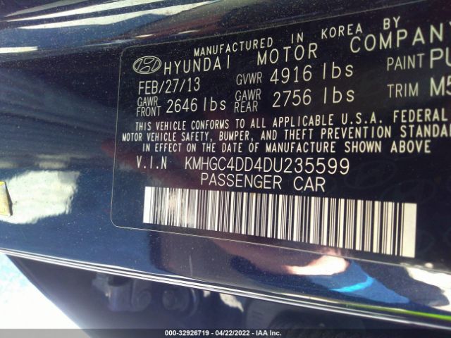 Photo 8 VIN: KMHGC4DD4DU235599 - HYUNDAI GENESIS 