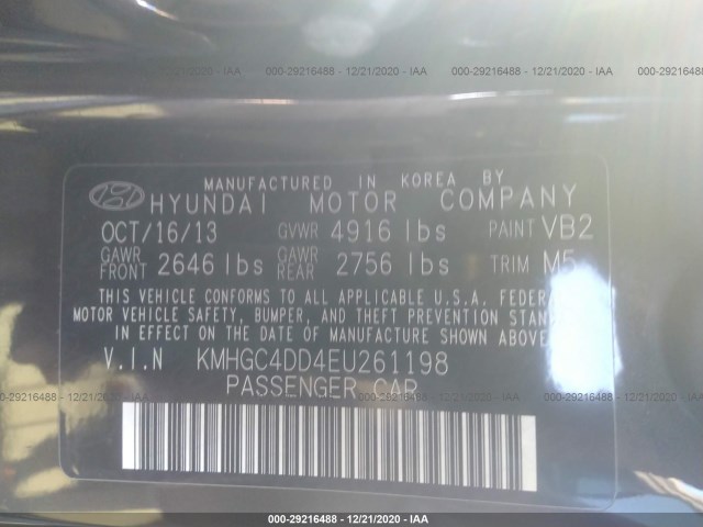 Photo 8 VIN: KMHGC4DD4EU261198 - HYUNDAI GENESIS 