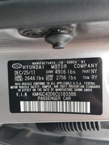 Photo 11 VIN: KMHGC4DD6CU183388 - HYUNDAI GENESIS 