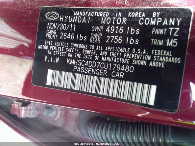 Photo 8 VIN: KMHGC4DD7CU179480 - HYUNDAI GENESIS 