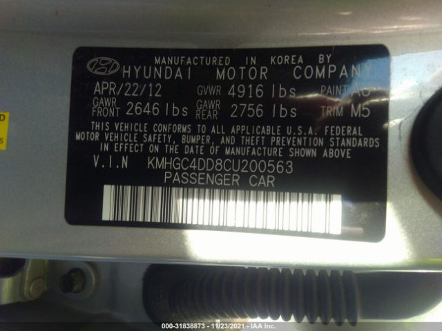 Photo 8 VIN: KMHGC4DD8CU200563 - HYUNDAI GENESIS 