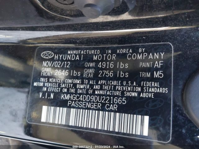 Photo 8 VIN: KMHGC4DD9DU221665 - HYUNDAI GENESIS 