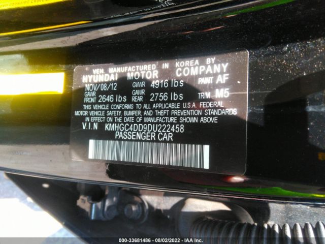 Photo 8 VIN: KMHGC4DD9DU222458 - HYUNDAI GENESIS 