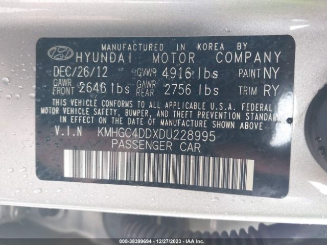 Photo 8 VIN: KMHGC4DDXDU228995 - HYUNDAI GENESIS 