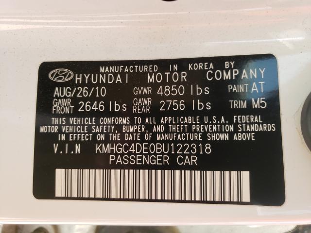 Photo 9 VIN: KMHGC4DE0BU122318 - HYUNDAI GENESIS 3. 