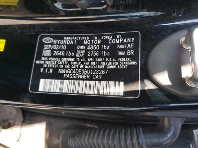 Photo 9 VIN: KMHGC4DE3BU123267 - HYUNDAI GENESIS 