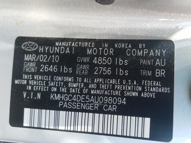 Photo 9 VIN: KMHGC4DE5AU098094 - HYUNDAI GENESIS 3. 