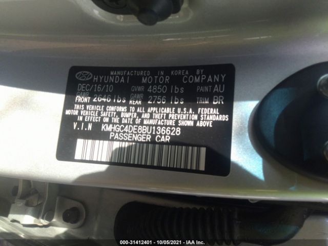 Photo 8 VIN: KMHGC4DE8BU136628 - HYUNDAI GENESIS 