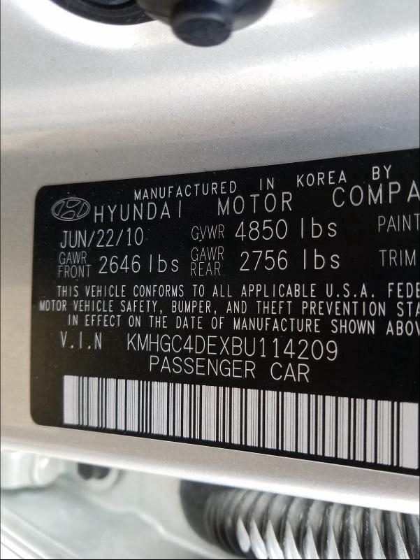 Photo 9 VIN: KMHGC4DEXBU114209 - HYUNDAI GENESIS 3. 