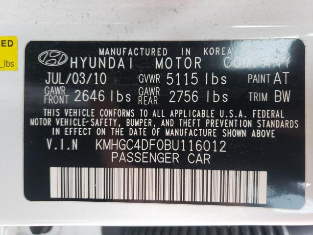 Photo 11 VIN: KMHGC4DF0BU116012 - HYUNDAI GENESIS 4. 