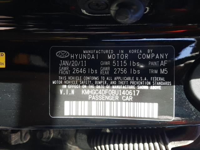 Photo 11 VIN: KMHGC4DF0BU140617 - HYUNDAI GENESIS 