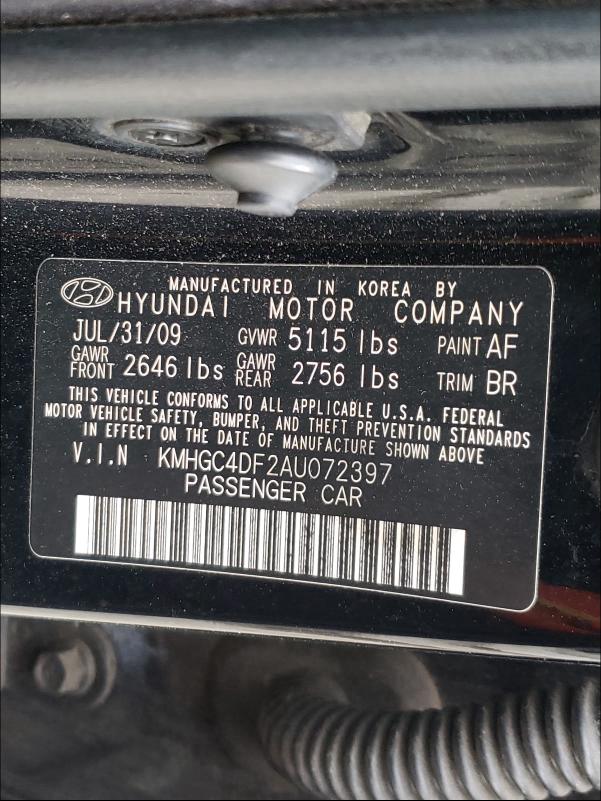 Photo 9 VIN: KMHGC4DF2AU072397 - HYUNDAI GENESIS 4. 