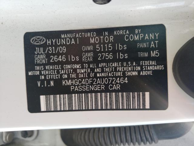 Photo 9 VIN: KMHGC4DF2AU072464 - HYUNDAI GENESIS 4. 