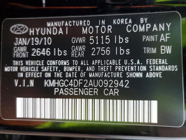 Photo 11 VIN: KMHGC4DF2AU092942 - HYUNDAI GENESIS 4. 