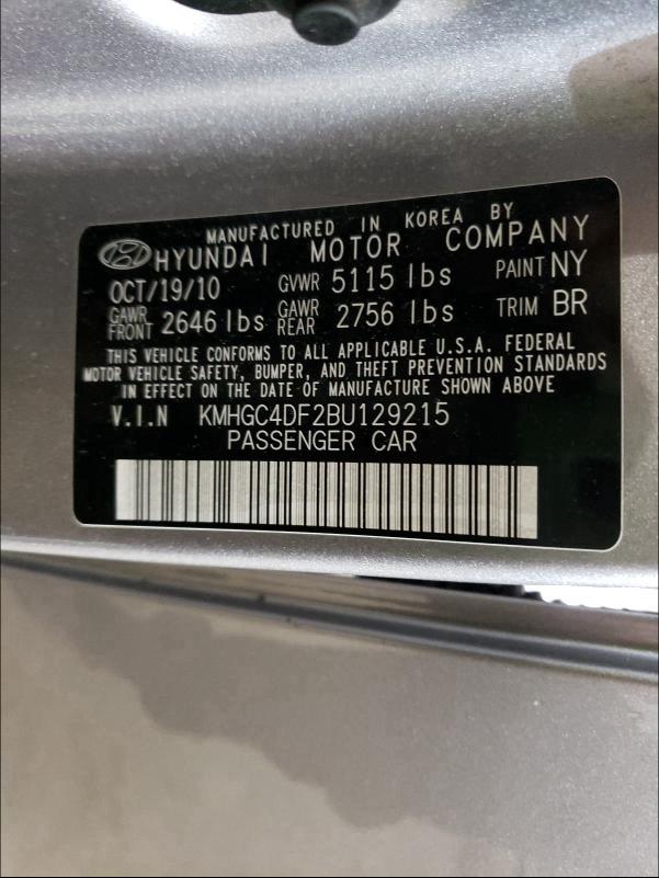 Photo 9 VIN: KMHGC4DF2BU129215 - HYUNDAI GENESIS 4. 