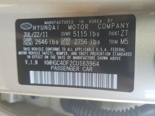 Photo 9 VIN: KMHGC4DF2CU163964 - HYUNDAI GENESIS 4. 