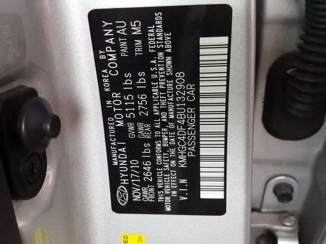 Photo 9 VIN: KMHGC4DF4BU132908 - HYUNDAI GENESIS 4. 