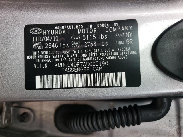 Photo 9 VIN: KMHGC4DF7AU095190 - HYUNDAI GENESIS 4. 