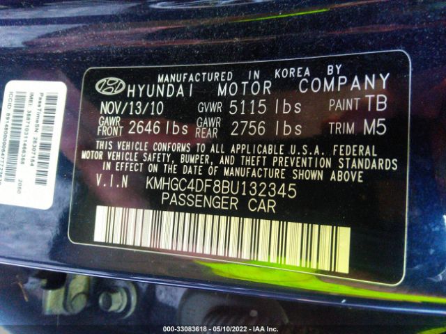 Photo 8 VIN: KMHGC4DF8BU132345 - HYUNDAI GENESIS 