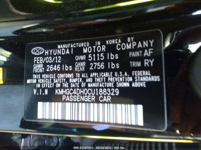 Photo 8 VIN: KMHGC4DH0CU188329 - HYUNDAI GENESIS 