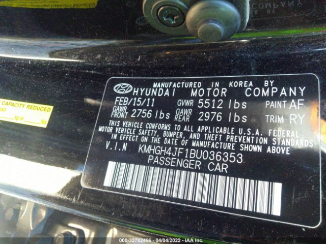 Photo 8 VIN: KMHGH4JF1BU036353 - HYUNDAI EQUUS 