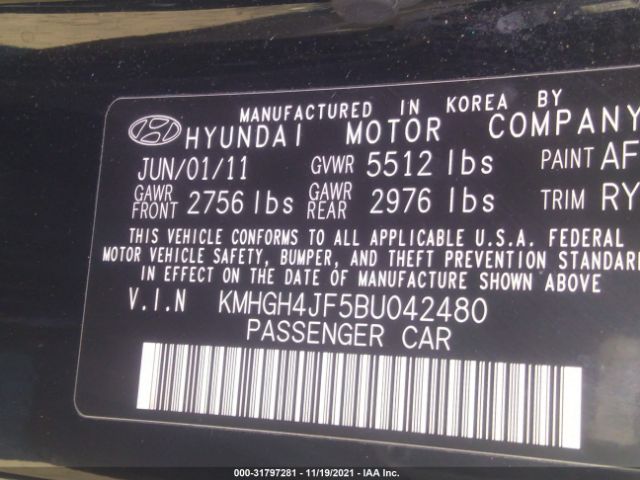 Photo 8 VIN: KMHGH4JF5BU042480 - HYUNDAI EQUUS 