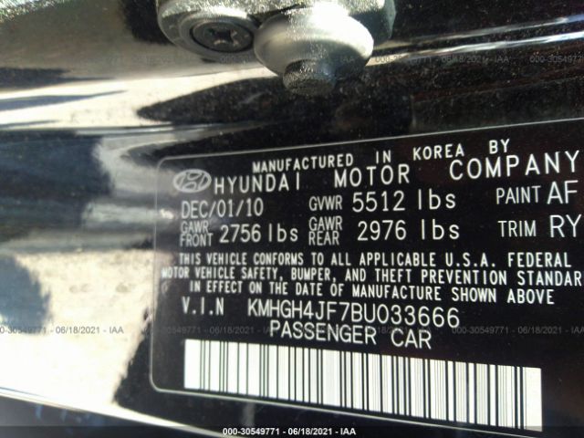 Photo 8 VIN: KMHGH4JF7BU033666 - HYUNDAI EQUUS 