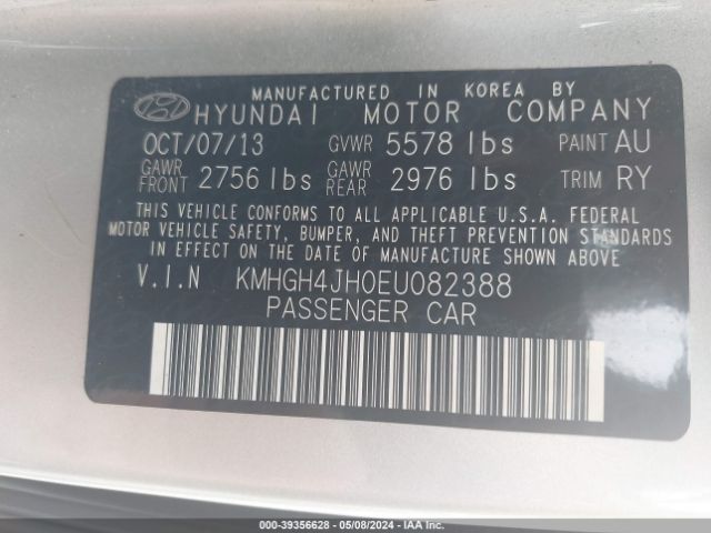 Photo 8 VIN: KMHGH4JH0EU082388 - HYUNDAI EQUUS 